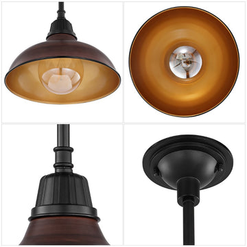 Jasper 12.25" Farmhouse Industrial Indoor/Outdoor Iron LED Pendant